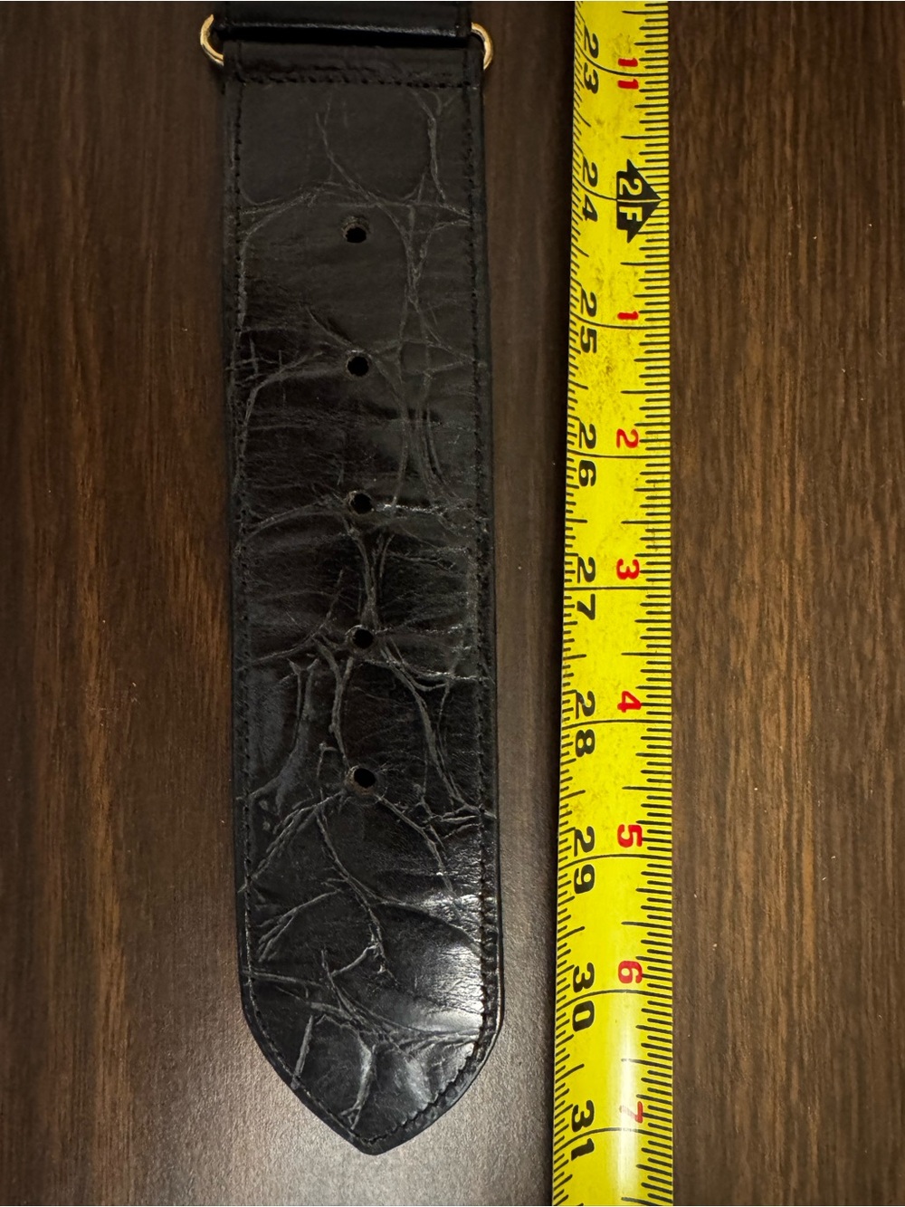 Streets Ahead Black Croc-Embossed Belt with Gold Charm Chain Small Y2K - Picture 8 of 8